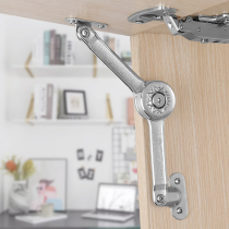 Hydraulic strut cabinet upper flip door stop at will