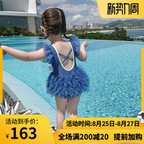  ins wind childrens clothing 2021 new childrens one-piece swimsuit girls summer gauze skirt baby western style swimsuit princess