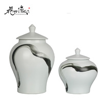 New Chinese-style ink ceramic jar ornaments Model room home living room coffee table entrance soft decoration handicraft decoration