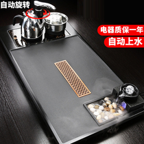 Whole piece of Wujin Stone tea tray automatic integrated tea set household kung fu with induction cooker living room stone tea table