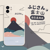 Mount Fuji mobile phone case iPhone12promax Apple 12 Japanese illustration 11pro creative cartoon x Japanese original xr literary landscape 7 8 12 mini new 1
