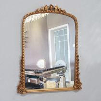  European-style carved mirror Dresser mirror Entrance mirror Decorative mirror Retro fireplace mirror Full-length mirror Bedroom makeup mirror