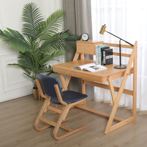 Desk Childrens study desk Lifting solid wood Nordic simple home computer desk Office desk Student writing desk