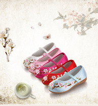 Old Beijing cloth shoes children and girls embroidered shoes national style princess retro Chinese style baby dance performance shoes