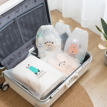 Travel storage transparent drawstring bag cosmetics wash bag waterproof PVC luggage shoes finishing bag