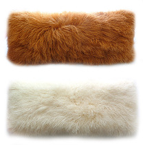Custom long waist pillow Beach wool pillow Rectangular waist pillow Long hairy waist pillow two fur fur car cushion