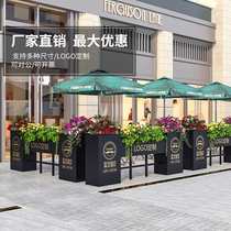 Outdoor galvanized partition sales office commercial street outdoor courtyard flower bed fence white wrought iron flower box flower trough combination