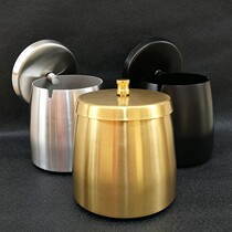 Pure copper anti fly ash ashtray creative personality trend home living room smoke smell with cover large office Chinese style