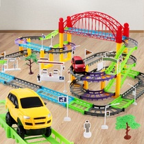 Car rail car electric small train model set three 3-4-6 years old childrens educational toy car boy