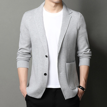 Cardigan sweater mens spring and autumn thin autumn wear Korean trend loose casual wool suit sweater jacket
