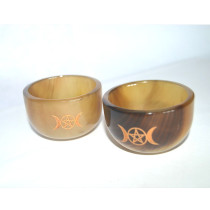 Three-phase moon horn cup carving Bowl pentagram small Bowl props Pentacle Altar Bowl