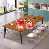 Conference table long desk desk simple modern long table staff training simple workbench negotiation table and chair combination