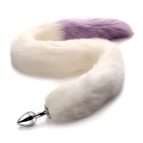 Gradual change lengthened 78cm SM soft fluffy metal fox cat tail anal plug g-point court adult supplies