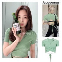 Direct mail Jacquemus21 summer jennie with knitted cross halter design short cardigan short sleeve top