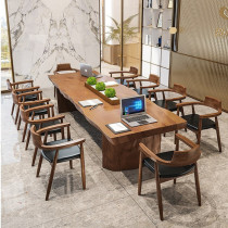 Large board solid wood conference table long table and chair combination simple modern desk office computer desk multi-person negotiation table