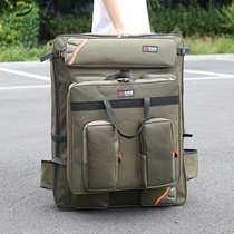 Fishing chair bag shoulder bag plus wide and thick European fishing backpack double large capacity multi-function fishing stool storage fishing gear bag