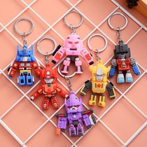  Bag Hang Chain Boys Mini World Transformers Key Buttons Individuality Students Engine Heathen Pillars Large Bumblebee Pendant