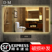 European smart Bluetooth bathroom mirror with LED light wall hanging bathroom mirror toilet mirror anti-fog luminous mirror