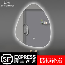 Simple bathroom luminous mirror Smart led water drop bathroom mirror sink irregular shaped mirror hanging wall