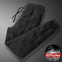 Winter new down pants mens pants Anti-chill cotton pants Thickened Style Outdoor Warm Outside Wearing Duck Suede Pants