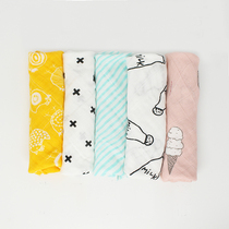 Day special bamboo fiber four-layer cotton saliva towel newborn newborn gauze wash face square towel children handkerchief three