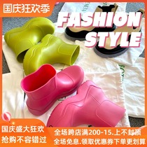 Japan Asigo MONA Net red with waterproof rain boots water boots rain shoes Martin short boots Women fashion wear