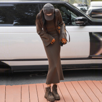 Haute Couture Chic Unique Slim Casual Hepburn Style French Long Sleeves Knit Long Hip Dress Womens Autumn