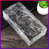 Ice crystal pattern hot melt brick glass tile transparent square glass partition wall Crystal brick bar light transmission curtain wall View wall tile