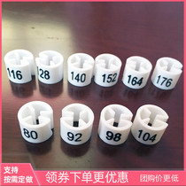 White background black round size buckle 80-176 plastic hanger size ring clothing code size grain size clip custom