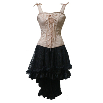Retro Palace Court Shapewear Jacquard double shoulder strap steel bone double lacing to collect belly tight corset corset jacket Corset