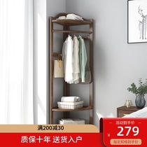 Solid Wood corner coat rack simple hanger floor bedroom simple modern household multi-function space saving hanger