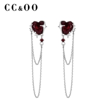 CCOO Original Loving Chain Streaming Su Silver Needle Earrings Woman 2022 New Wave small crowd design Sensation Superior Ear Accessories