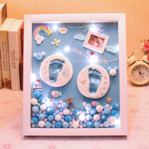 One-year-old footprints calligraphy and painting handmade diy baby products a commemorative photo frame setting for birthday