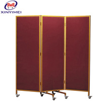 Hotel restaurant living room lobby screen partition Chinese folding activity soundproof metal fabric screen ornaments
