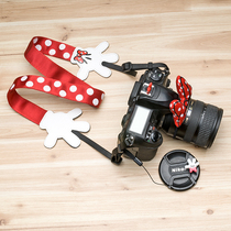 Cute Mickey camera shoulder strap suitable for clapping up mini8 7S Sony A6300 A5100 micro single braces