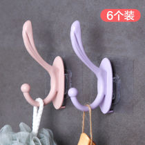 Punch-free cloak hook wall-mounted No-mark hanging clothes hook kitchen door rear bathroom towel hook adhesive hook