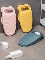 Plastic household table with washboard non-slip laundry wash basin with washboard table basin thickened silicone balcony