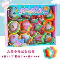 Large shape rainbow circle toys 12 Springs stacked circle puzzle childrens elastic ring kindergarten gift wholesale