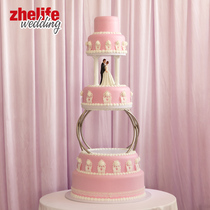 Hot-selling wedding simulation cake tower model frame with doll multi-layer creative round pillars wedding wedding props