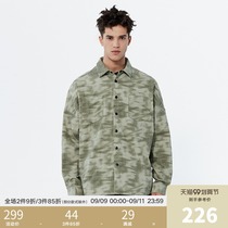 CHINISM moss green shirt men loose Tide brand advanced sense camouflage American casual trend CH shirt coat