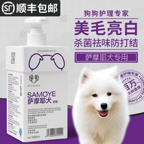 Samoyer dog shower gel White hair special puppy pet bath products Whitening de-yellowing acaricide antibacterial bath liquid