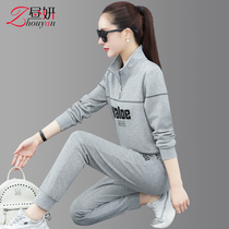 Famous brand sportswear suit womens spring and autumn mother dress loose thin foreign style fashion age casual wear two sets