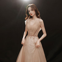 Banquet evening dress senior texture host female high-end light luxury niche dress temperament Noble toast summer