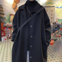 Trench coat mens long new 2021 explosive woolen coat autumn and winter jacket design sense Tide brand Rui handsome fried Street