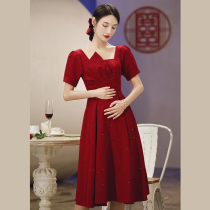 Pregnant woman toast to bridal gown wedding gown with belly big code small sub back door suit engagement dress Summer lady
