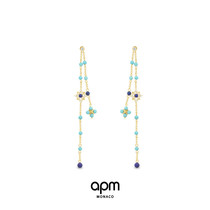 APM Monaco Roman style simple light luxury tassel design chain hanging earrings send girlfriend earrings