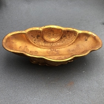 Brass Colitan plate pen wash by hand to create a home swing piece treasured Tang Dynasty Golden Pen Wash and Qing Palace Ancient Play Pick