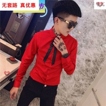Autumn white shirt mens long sleeve shirt mens clothing students Korean trend handsome casual Net Red very fairy shirt