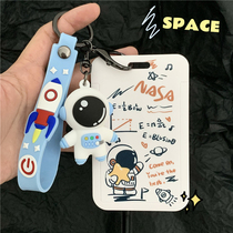Japanese bus card protection case Student meal card Campus work document ins damper card set Keychain one piece female