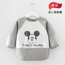 Baby eating gown waterproof anti-dirty childrens apron long sleeve anti-dressing baby bib kindergarten thin rice bag